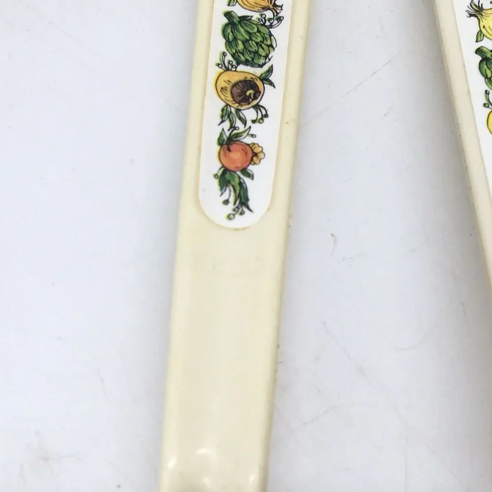 4 Vtg Spice of Life Ekco Nylon 11 inch Kitchen Spoon Fork Vegetable Pattern READ